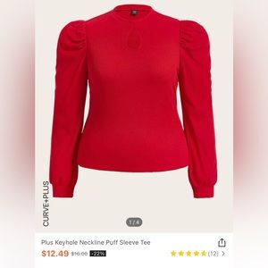 Never worn Shein red keyhole top.